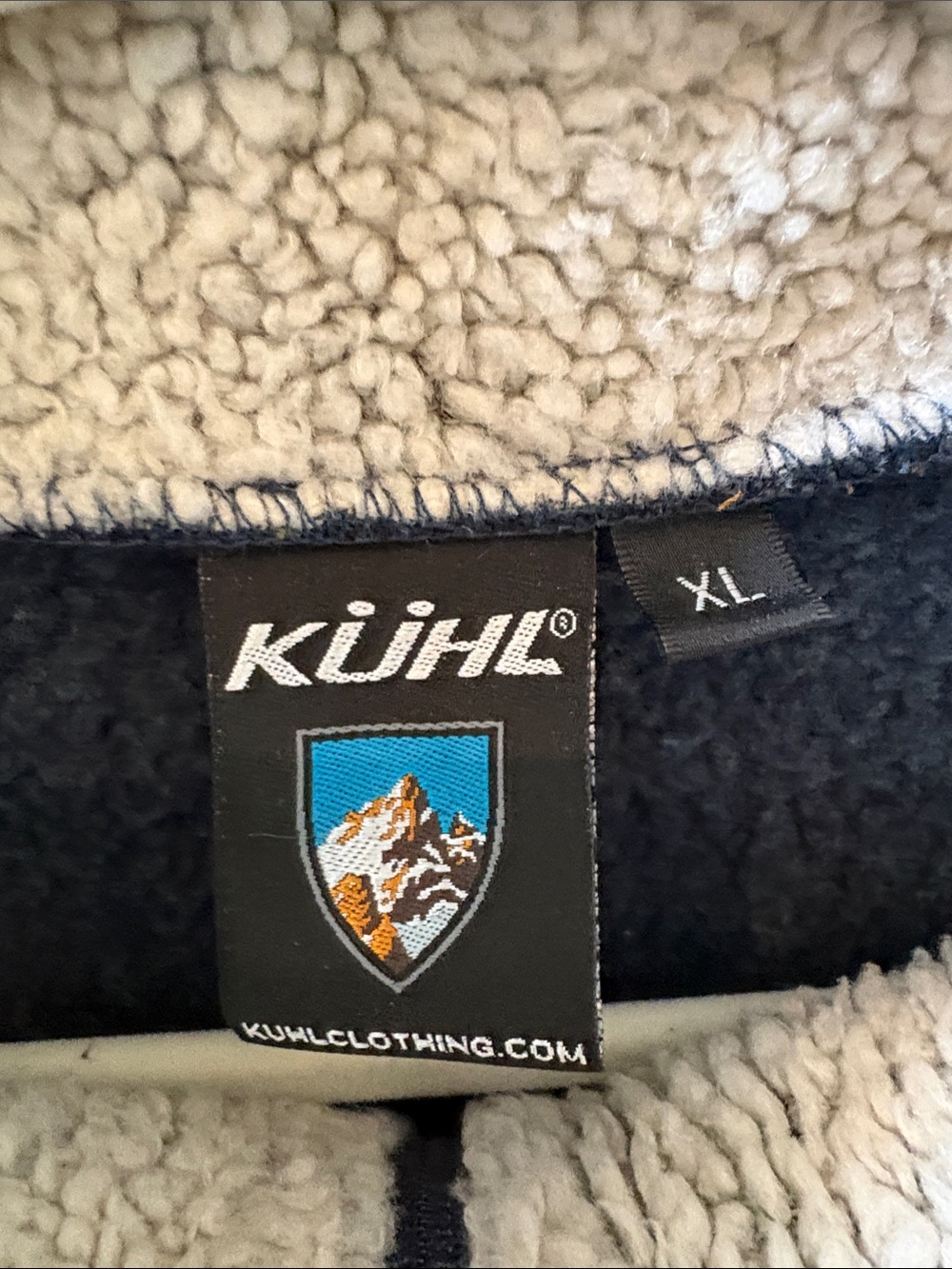 Kuhl Navy Sherpa Half-Zip Pullover with Cream Collar - Picture 2 of 10